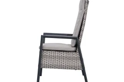 Hot Garten-Essgruppe, anthrazit/natur-grau, Alu/Keramik/Polyrattan, ausziehbare Tischplatte 200/260 x 100 cm, 6 Diningsessel Garten-Essgruppen