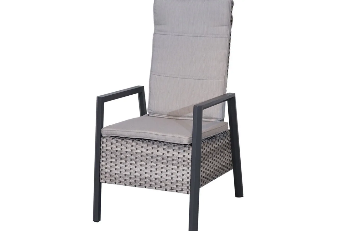 Hot Garten-Essgruppe, anthrazit/natur-grau, Alu/Keramik/Polyrattan, ausziehbare Tischplatte 200/260 x 100 cm, 6 Diningsessel Garten-Essgruppen