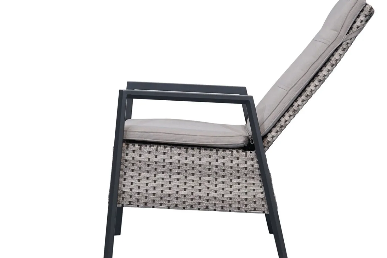 Hot Garten-Essgruppe, anthrazit/natur-grau, Alu/Keramik/Polyrattan, ausziehbare Tischplatte 200/260 x 100 cm, 6 Diningsessel Garten-Essgruppen