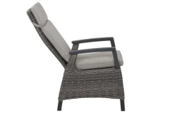 Clearance Messina/Corido Garten-Essgruppe, anthrazit/grau, Alu/Gardino®-Geflecht/Keramik, 200-260 x 100 cm, inkl. 6 Diningsessel Garten-Essgruppen|Aluminium-Gartenmöbel