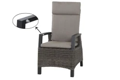 Outlet Messina/Corido Garten-Essgruppe, anthrazit/grau, Alu/Gardino®-Geflecht/Keramik, 200-260 x 100 cm, inkl. 8 Diningsessel Garten-Essgruppen