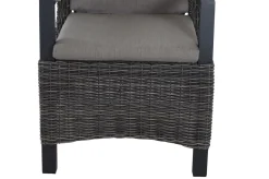 Outlet Messina/Corido Garten-Essgruppe, anthrazit/grau, Alu/Gardino®-Geflecht/Keramik, 200-260 x 100 cm, inkl. 8 Diningsessel Garten-Essgruppen