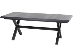 Online Messina/Velia Garten-Essgruppe, anthrazit/grau, Alu/Ranotex®-Gewebe/Keramik, 200-260 x 100 cm, inkl. 6 Diningsessel Garten-Essgruppen