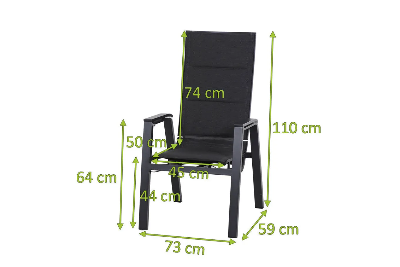 Online Milano Move Stapelsessel, anthrazit matt, Alu/Ranotex, 59 x 73 x 110 cm, stufenlos verstellbar Gartenstühle & Gartensessel