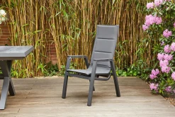 Online Milano Move Stapelsessel, anthrazit matt, Alu/Ranotex, 59 x 73 x 110 cm, stufenlos verstellbar Gartenstühle & Gartensessel