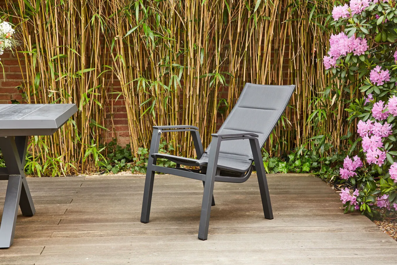 Online Milano Move Stapelsessel, anthrazit matt, Alu/Ranotex, 59 x 73 x 110 cm, stufenlos verstellbar Gartenstühle & Gartensessel