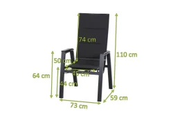 Online Milano Move Stapelsessel, anthrazit matt, Alu/Ranotex, 59 x 73 x 110 cm, stufenlos verstellbar Gartenstühle & Gartensessel