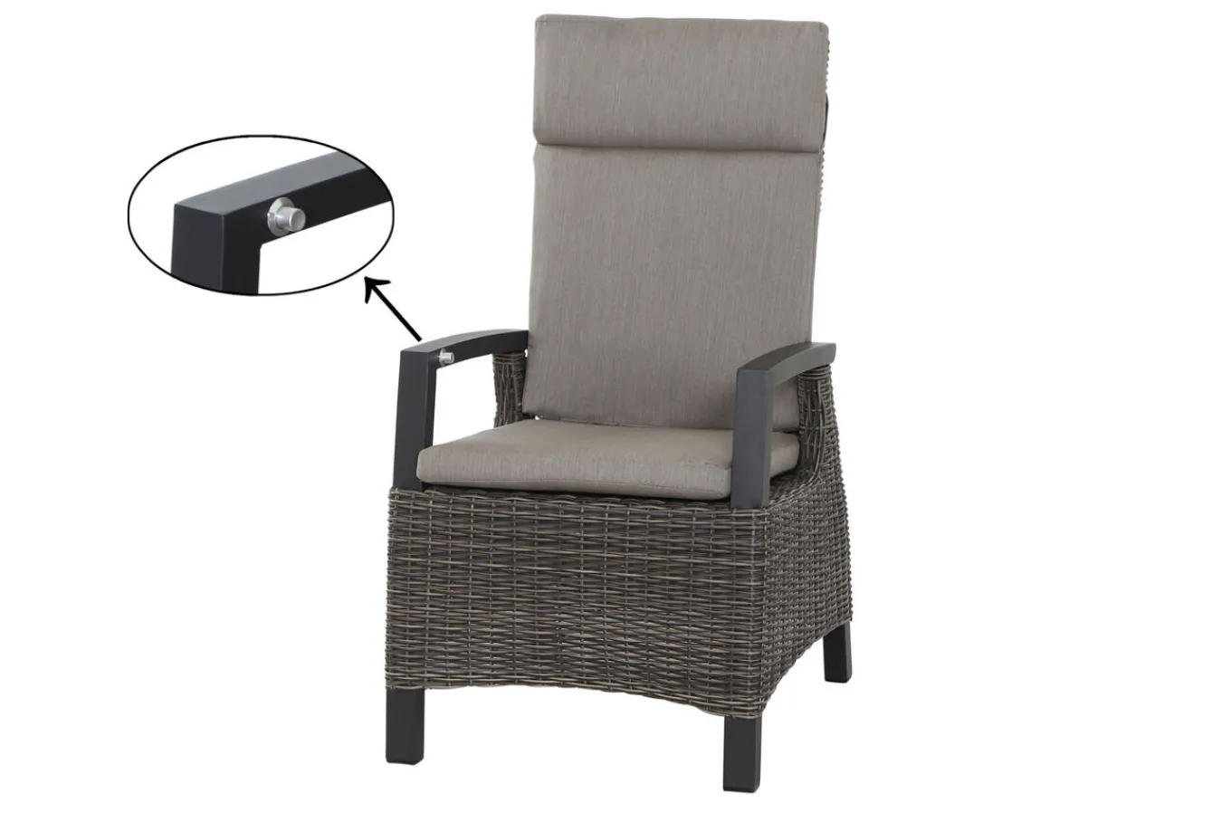 Best Miros/Corido Garten-Essgruppe, anthrazit/charcoal, Alu/Gardino®-Geflecht, Ausziehtisch 180/240x90 cm, 6 Sessel Garten-Essgruppen|Aluminium-Gartenmöbel