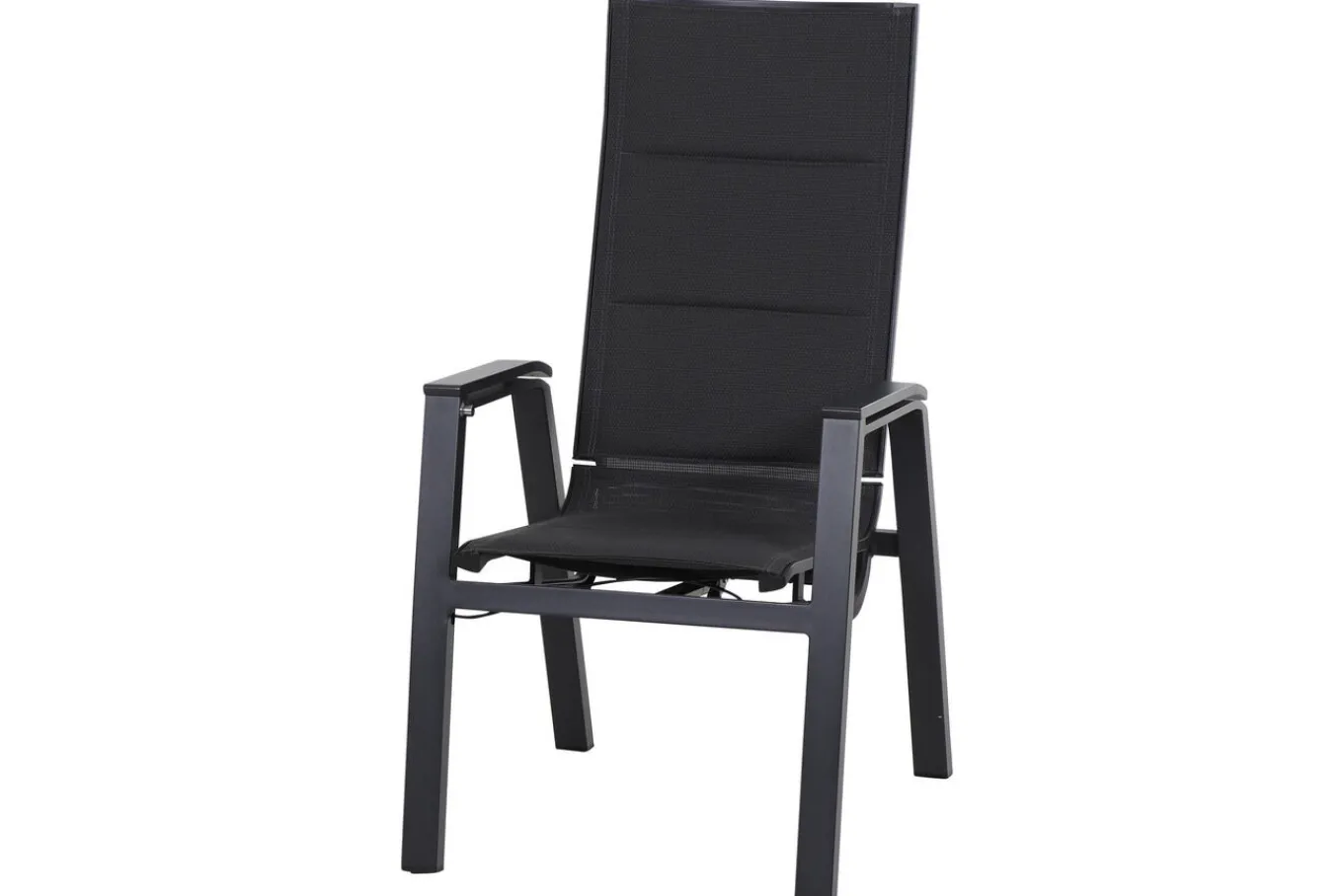 Clearance Miros/Milano Garten-Essgruppe, anthrazit, Alu/Ranotex-Gewebe, Ausziehtisch 180/240x90cm, 6 Stapelsessel Aluminium-Gartenmöbel