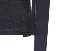 Outlet Miros/Milano Garten-Essgruppe, Anthrazit, Alu/Ranotex-Gewebe, Ausziehtisch 180/240 x 90 cm, 8 Stapelsessel Aluminium-Gartenmöbel