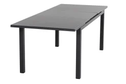 Outlet Miros/Milano Garten-Essgruppe, Anthrazit, Alu/Ranotex-Gewebe, Ausziehtisch 180/240 x 90 cm, 8 Stapelsessel Aluminium-Gartenmöbel