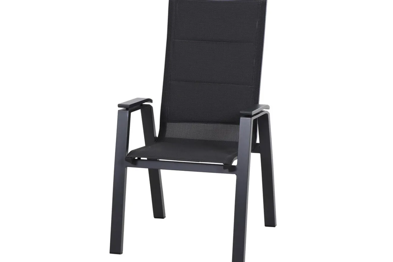Outlet Miros/Milano Garten-Essgruppe, Anthrazit, Alu/Ranotex-Gewebe, Ausziehtisch 180/240 x 90 cm, 8 Stapelsessel Aluminium-Gartenmöbel