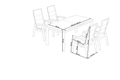 Outlet Miros/Milano Garten-Essgruppe, anthrazit, Alu/Ranotex-Gewebe, Ausziehtisch 180/240x90 cm, 4 Stapelsessel Garten-Essgruppen|Aluminium-Gartenmöbel
