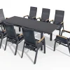 New Miros/Rondo Garten-Essgruppe, anthrazit, Alu/Ranotex-Gewebe, Ausziehtisch 180/240 x 90 cm, 8 Stapelsessel Garten-Essgruppen|Aluminium-Gartenmöbel