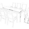 Miros/Savona Move Garten-Essgruppe, anthrazit, Alu/Textilene, Ausziehtisch 180/240x90 cm, 8 Stapelsessel Aluminium-Gartenmöbel
