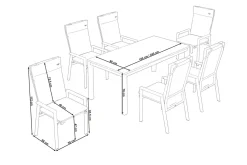 Clearance Miros/Valencia Garten-Essgruppe, anthrazit/grau, Aluminium, Ausziehtisch 180/240 x 90 cm, 6x verstellbare Sessel Garten-Essgruppen