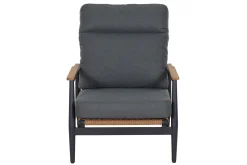 Best Roma Gartenlounge, grau, Aluminium & Teakholz FSC, 85x205 cm, Pflegeleicht & Witterungsbeständig Gartenlounge|Aluminium-Gartenmöbel