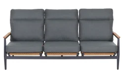 Best Roma Gartenlounge, grau, Aluminium & Teakholz FSC, 85x205 cm, Pflegeleicht & Witterungsbeständig Gartenlounge|Aluminium-Gartenmöbel