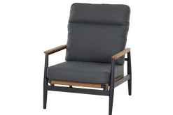 Best Roma Gartenlounge, grau, Aluminium & Teakholz FSC, 85x205 cm, Pflegeleicht & Witterungsbeständig Gartenlounge|Aluminium-Gartenmöbel