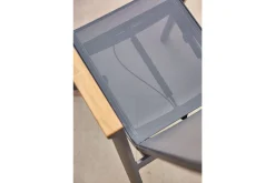 Best Rondo Move Stapelsessel, anthrazit matt, Alu/Ranotex, 72 x 59 x 110 cm, mit Teak-Armlehnen, stufenlos verstellbar Gartenstühle & Gartensessel