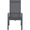 Discount Savona Move Stapelsessel, anthrazit matt, Alu/Ranotex, 73 x 60 x 113 cm, mit Teak-Armlehnen, verstellbar Gartenstühle & Gartensessel