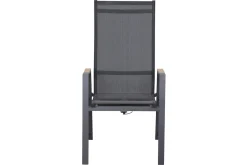 Discount Savona Move Stapelsessel, anthrazit matt, Alu/Ranotex, 73 x 60 x 113 cm, mit Teak-Armlehnen, verstellbar Gartenstühle & Gartensessel