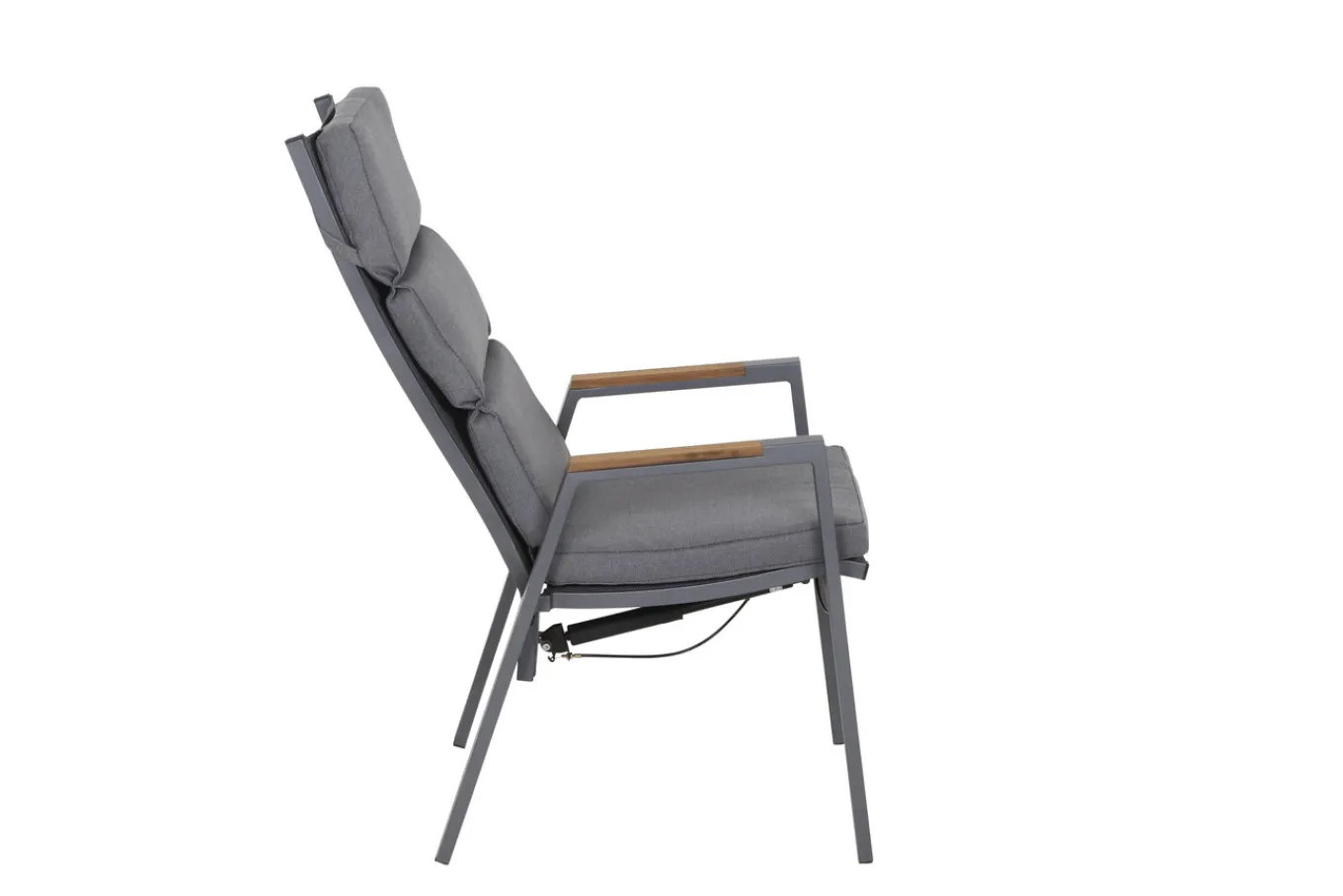 Best Savona Sessel, matt graphit , Alu/Teak/Texfabric, 74x60x110 cm, verstellbare Rückenlehne, inkl. Polster Aluminium-Gartenmöbel|Gartenstühle & Gartensessel