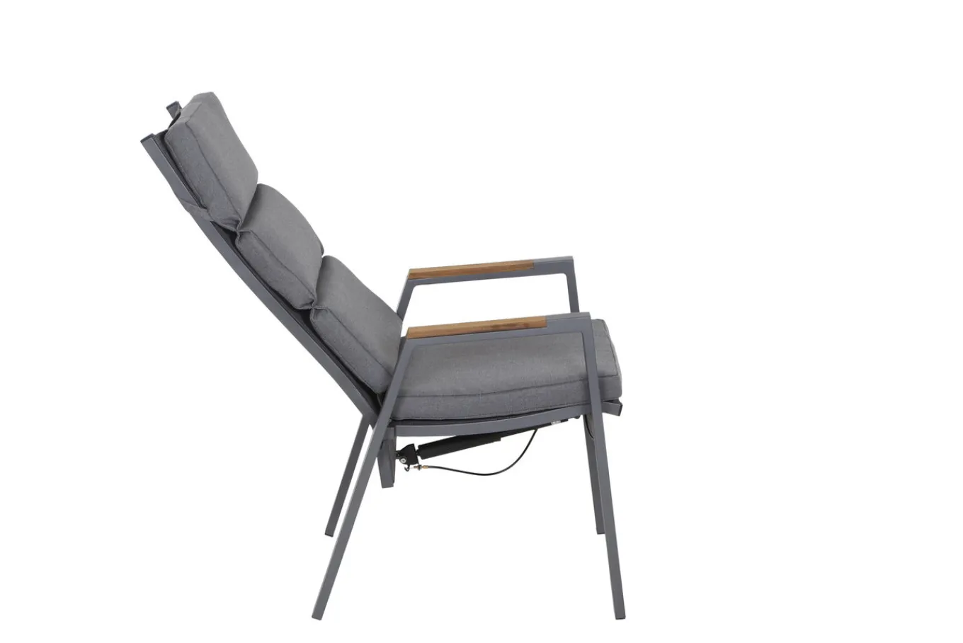 Best Savona Sessel, matt graphit , Alu/Teak/Texfabric, 74x60x110 cm, verstellbare Rückenlehne, inkl. Polster Aluminium-Gartenmöbel|Gartenstühle & Gartensessel