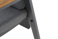 Best Savona Sessel, matt graphit , Alu/Teak/Texfabric, 74x60x110 cm, verstellbare Rückenlehne, inkl. Polster Aluminium-Gartenmöbel|Gartenstühle & Gartensessel