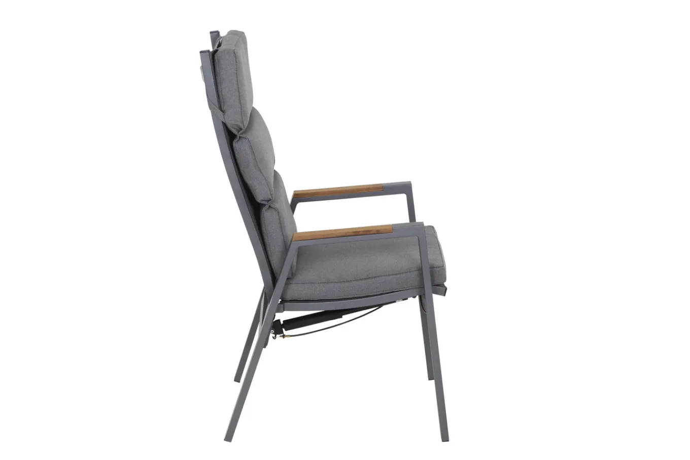 Best Savona Sessel, matt graphit , Alu/Teak/Texfabric, 74x60x110 cm, verstellbare Rückenlehne, inkl. Polster Aluminium-Gartenmöbel|Gartenstühle & Gartensessel
