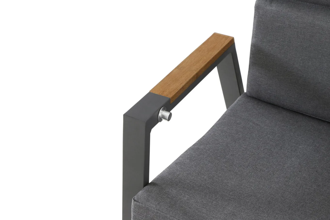 Best Savona Sessel, matt graphit , Alu/Teak/Texfabric, 74x60x110 cm, verstellbare Rückenlehne, inkl. Polster Aluminium-Gartenmöbel|Gartenstühle & Gartensessel