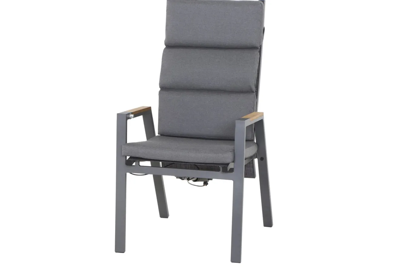 Best Savona Sessel, matt graphit , Alu/Teak/Texfabric, 74x60x110 cm, verstellbare Rückenlehne, inkl. Polster Aluminium-Gartenmöbel|Gartenstühle & Gartensessel