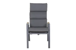 Best Savona Sessel, matt graphit , Alu/Teak/Texfabric, 74x60x110 cm, verstellbare Rückenlehne, inkl. Polster Aluminium-Gartenmöbel|Gartenstühle & Gartensessel