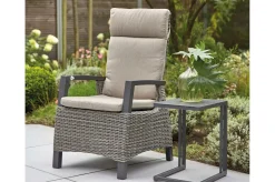 Discount Silva/Corido Garten-Essgruppe, anthrazit/grau, Alu/Gardino®-Geflecht/Keramik, 160 x 90cm, inkl. 4 Diningsessel Garten-Essgruppen