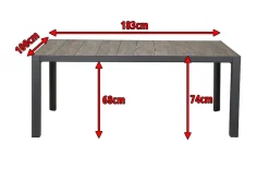 New Silva Diningtisch, anthrazit/washed grey, Alu/Keramik, 180x100cm Gartentische