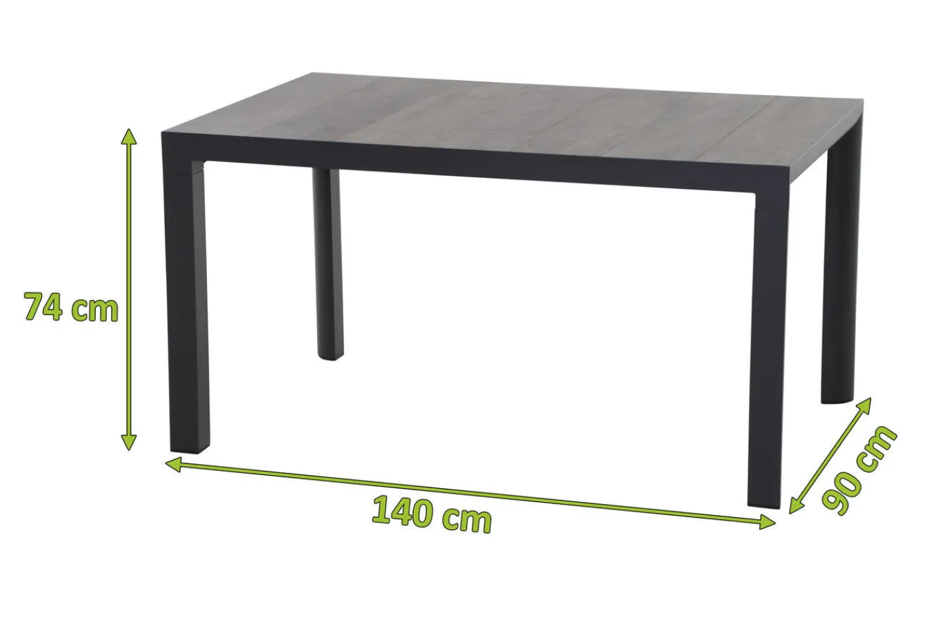 New Silva Esstisch, anthrazit/grau, Alu/Keramik, 140x90 cm Gartentische