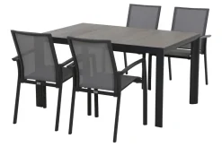 New Silva Esstisch, anthrazit/grau, Alu/Keramik, 140x90 cm Gartentische