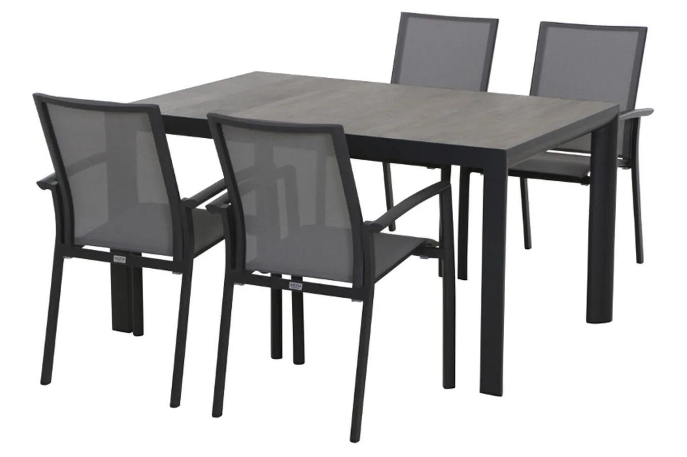 New Silva Esstisch, anthrazit/grau, Alu/Keramik, 140x90 cm Gartentische