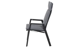 Outlet Silva/Valencia Garten-Essgruppe, anthrazit/grau, Alu/Textilgewebe/Keramik, 160 x 90cm, inkl. 6 Diningsessel, stufenlos verstellbar Garten-Essgruppen