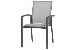 Outlet Silva/Velia Garten-Essgruppe, anthrazit/grau, Alu/Ranotex®-Gewebe/Keramik, 160 x 90cm, inkl. 4 Diningsessel Garten-Essgruppen
