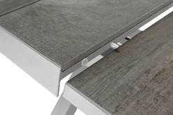 Best Sincro Ausziehtisch, matt weiß-grau/washed grey, Alu/Keramik, 200/260x100 cm, synchroner Auszugsmechanismus Gartentische|Aluminium-Gartenmöbel