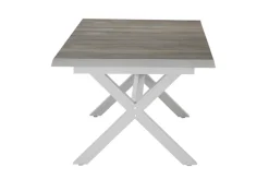 Best Sincro Ausziehtisch, matt weiß-grau/washed grey, Alu/Keramik, 200/260x100 cm, synchroner Auszugsmechanismus Gartentische|Aluminium-Gartenmöbel