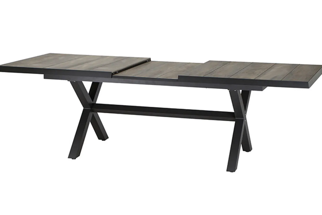 Hot Sincro Ausziehtisch, anthrazit/natur-grau, Alu/Keramik, 200/260 x 100 cm Gartentische
