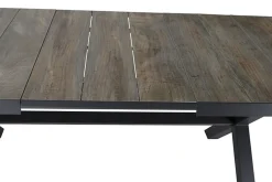 Hot Sincro Ausziehtisch, anthrazit/natur-grau, Alu/Keramik, 200/260 x 100 cm Gartentische