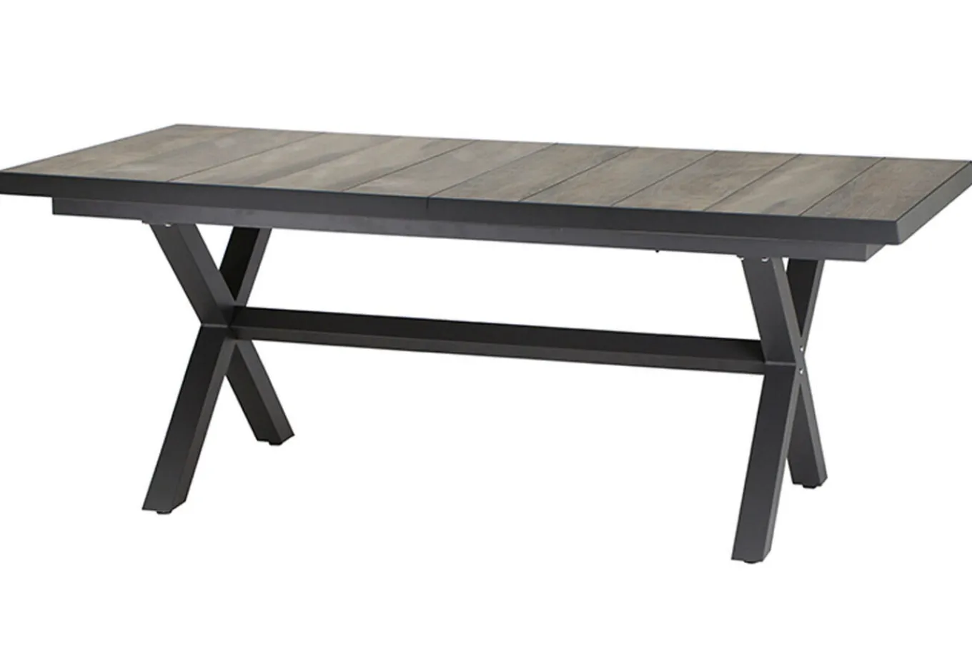 Hot Sincro Ausziehtisch, anthrazit/natur-grau, Alu/Keramik, 200/260 x 100 cm Gartentische
