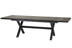 Sale Sincro/Corido Garten-Essgruppe, anthrazit/grau, Alu/Geflecht/Keramik, 200/260 x 100 cm, inkl. 6 Diningsessel Garten-Essgruppen