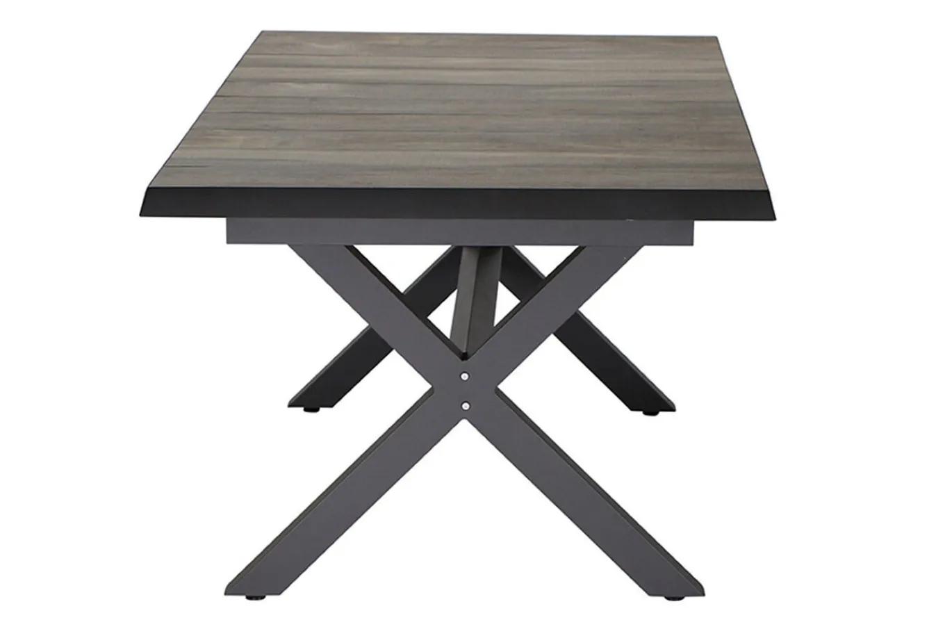 Sale Sincro/Corido Garten-Essgruppe, anthrazit/grau, Alu/Geflecht/Keramik, 200/260 x 100 cm, inkl. 6 Diningsessel Garten-Essgruppen