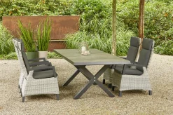 Online Sincro/Corido Garten-Essgruppe, anthrazit/grau, Alu/Geflecht/Keramik, 200/260 x 100 cm, inkl. 4 Diningsessel Garten-Essgruppen|Aluminium-Gartenmöbel