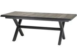 Online Sincro/Corido Garten-Essgruppe, anthrazit/grau, Alu/Geflecht/Keramik, 200/260 x 100 cm, inkl. 4 Diningsessel Garten-Essgruppen|Aluminium-Gartenmöbel