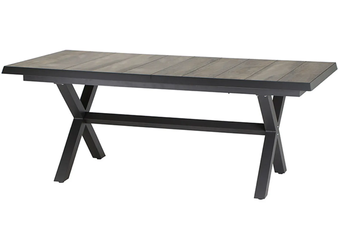 Online Sincro/Corido Garten-Essgruppe, anthrazit/grau, Alu/Geflecht/Keramik, 200/260 x 100 cm, inkl. 4 Diningsessel Garten-Essgruppen|Aluminium-Gartenmöbel